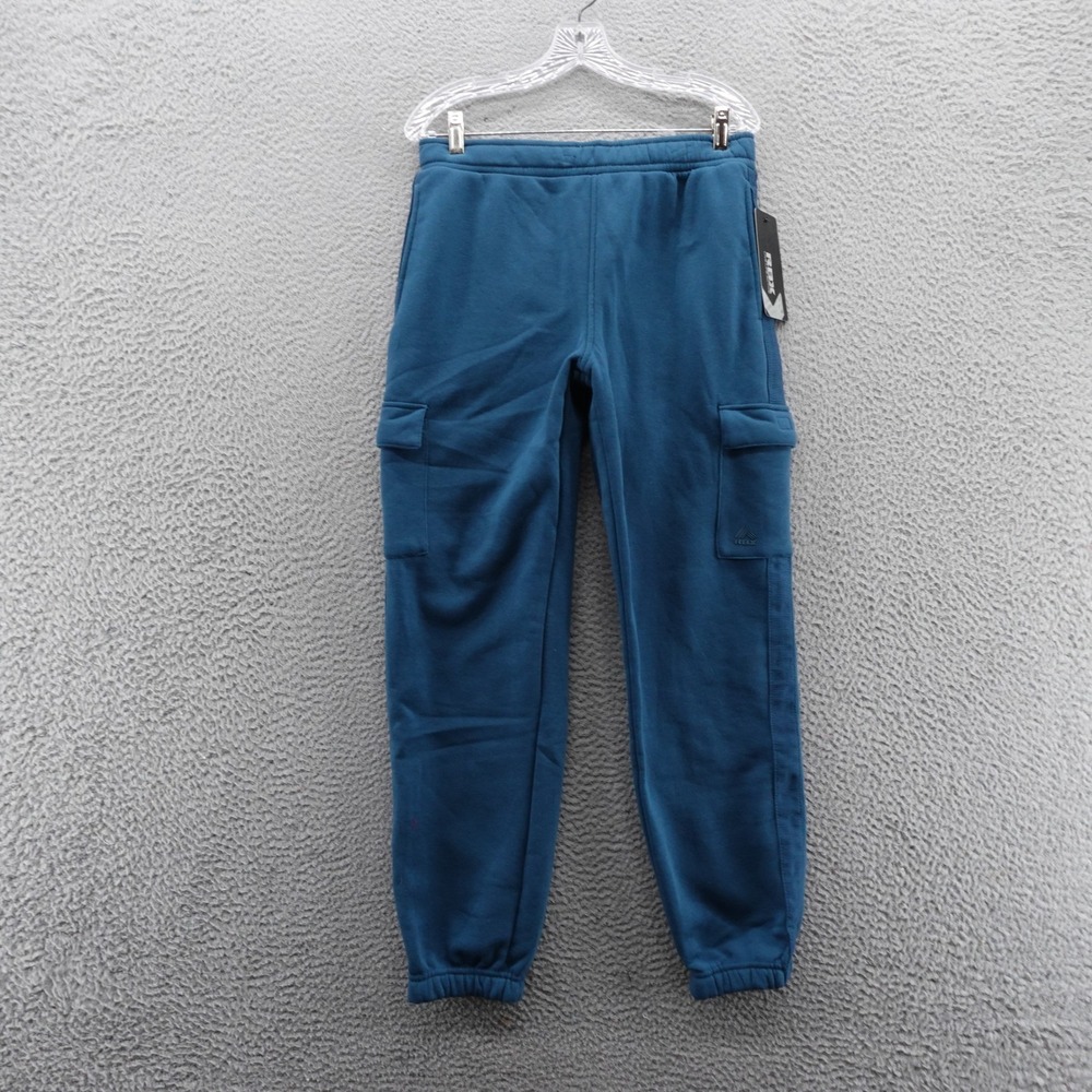 RBX Active Mens Fleece‎ Cargo Sweatpants Teal Blue Jogger Medium NEW